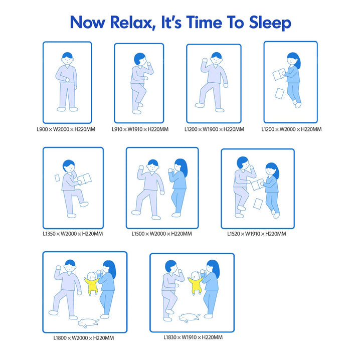 22cm Pocket Spring Gel Memory Foam Mattress BLUEBOX Z1