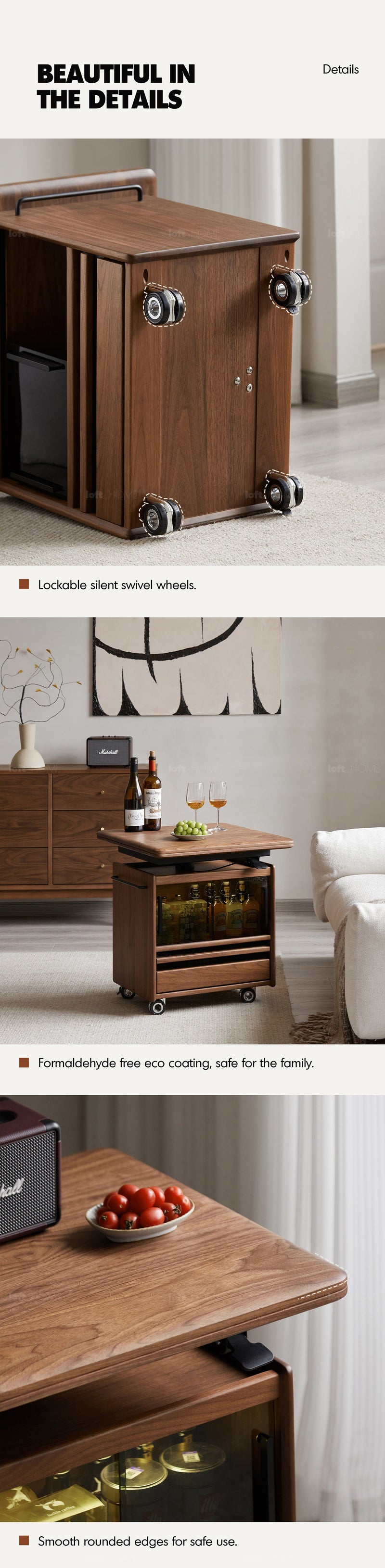 Japandi Walnut Wood Extendable Height Adjustable Coffee Table MIRROR LAKE More Details and Instruction_14