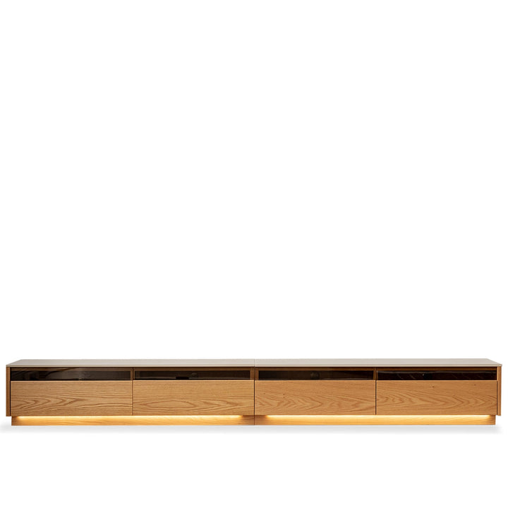 Scandinavian Oak Wood TV Console FLOATING LIGHT