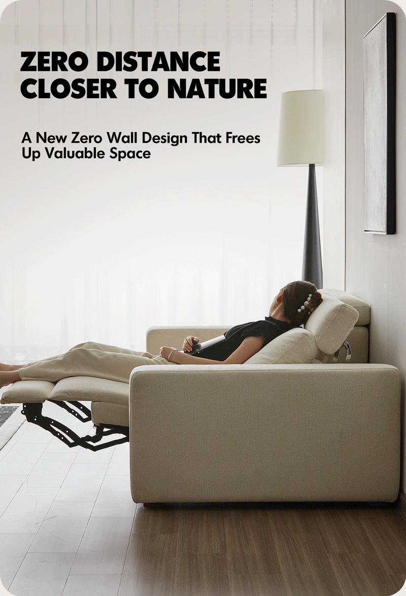 Minimalist Chenille Velvet Fabric Electric Recliner 3 Seater Sofa STRATUS More Details and Instruction_2