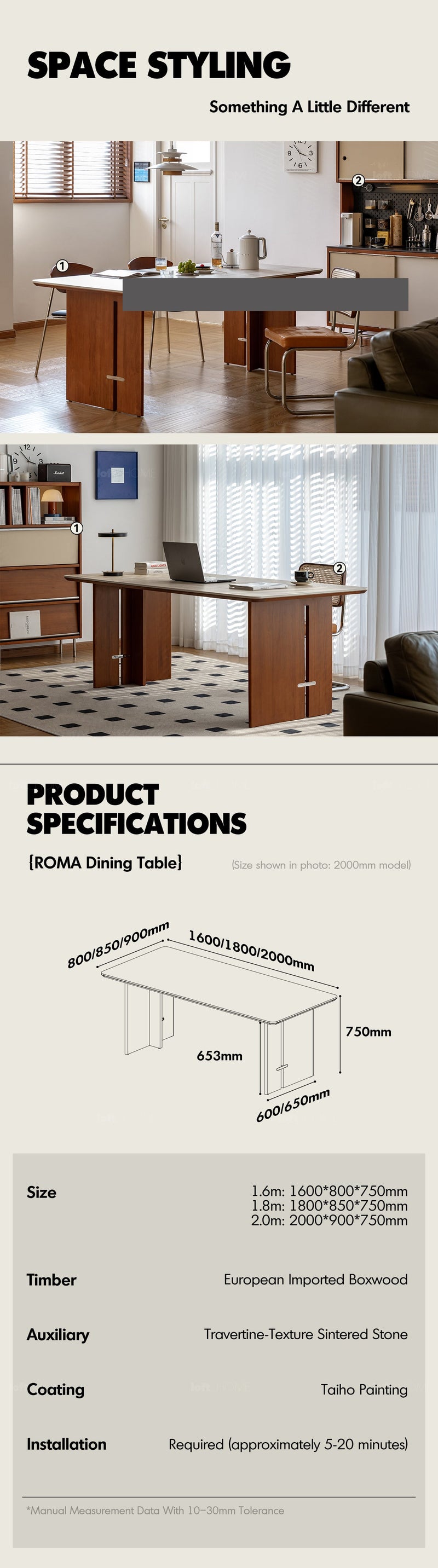 Bauhaus Boxwood Sintered Stone Dining Table ROMA More Details and Instruction_5