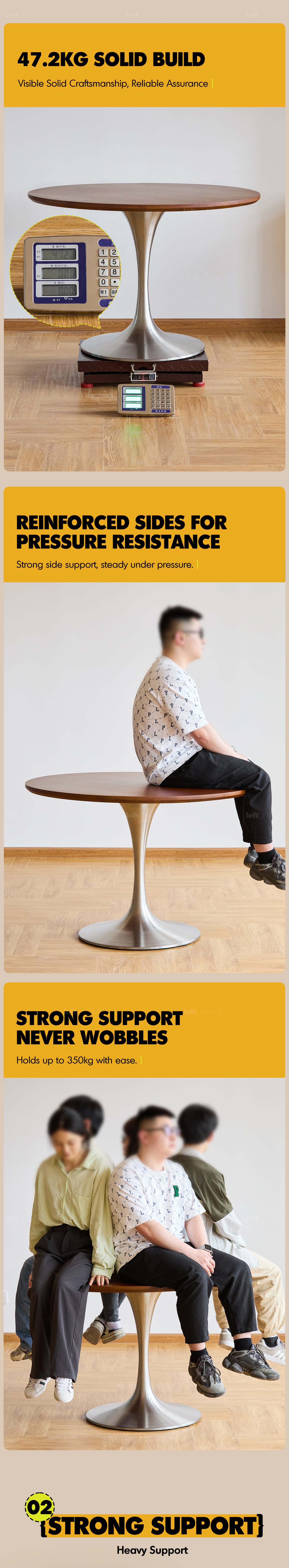 Bauhaus Boxwood Stainless Steel Round Dining Table TULIP More Details and Instruction_3