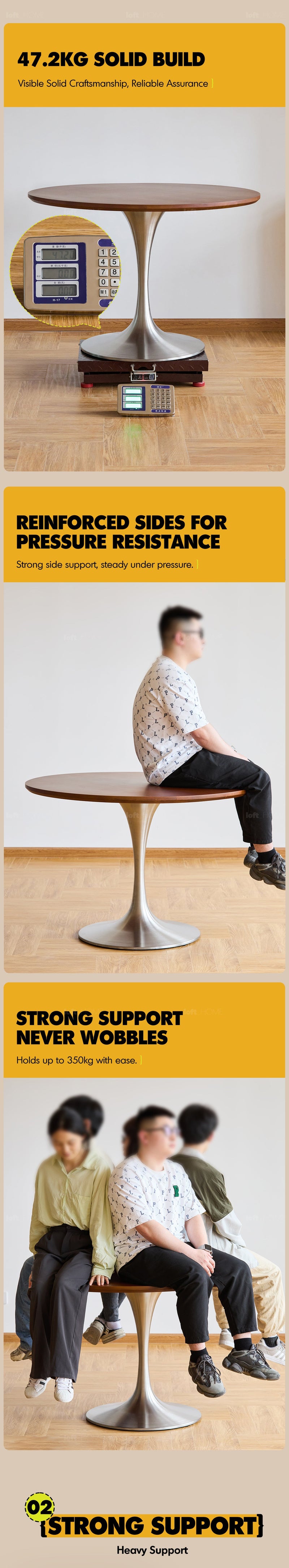 Bauhaus Boxwood Stainless Steel Round Dining Table TULIP More Details and Instruction_3