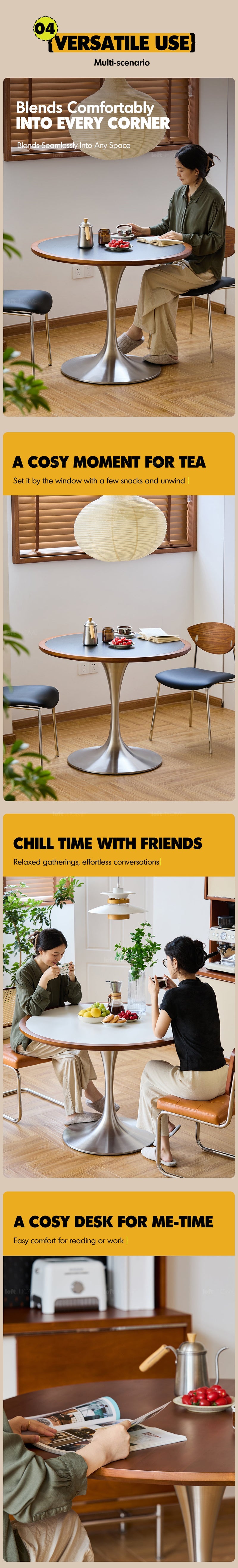 Bauhaus Boxwood Stainless Steel Round Dining Table TULIP More Details and Instruction_8