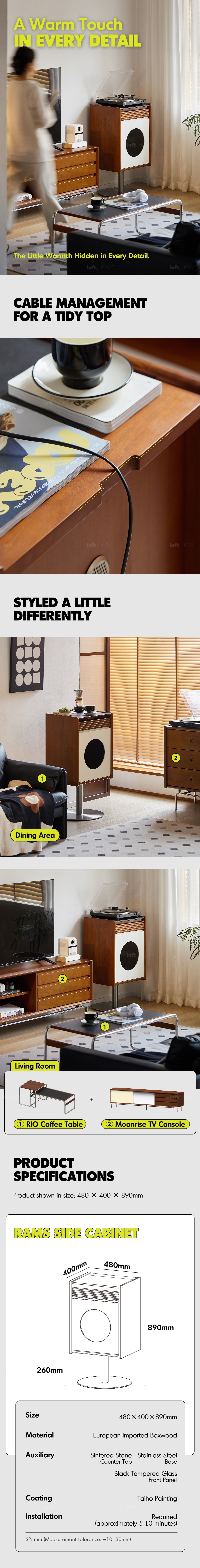 Bauhaus Boxwood Sintered Stone Side Cabinet TIMELESS More Details and Instruction_6