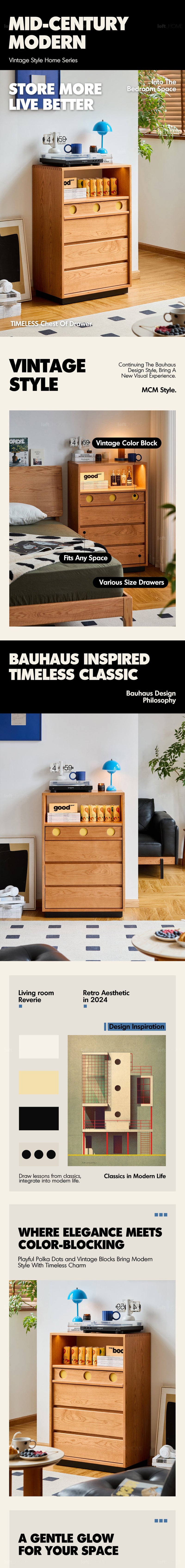 Scandinavian Cherry Wood Chest Of Drawers TIMELESS 4 More Details and Instruction