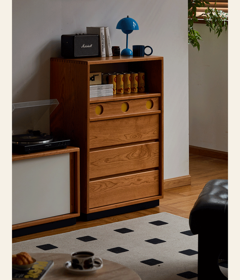 Scandinavian Cherry Wood Chest Of 4 Drawers TIMELESS More Details and Instruction_2