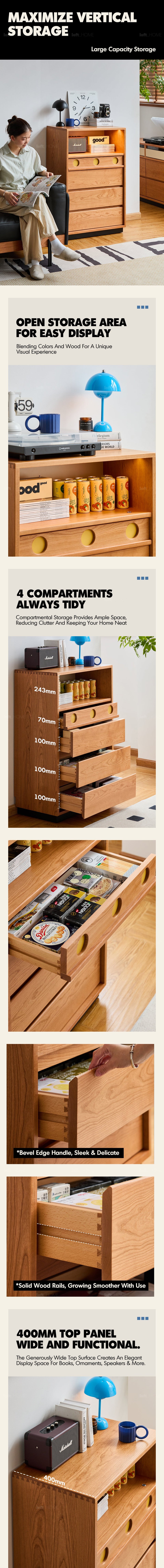 Scandinavian Cherry Wood Chest Of 4 Drawers TIMELESS More Details and Instruction_4