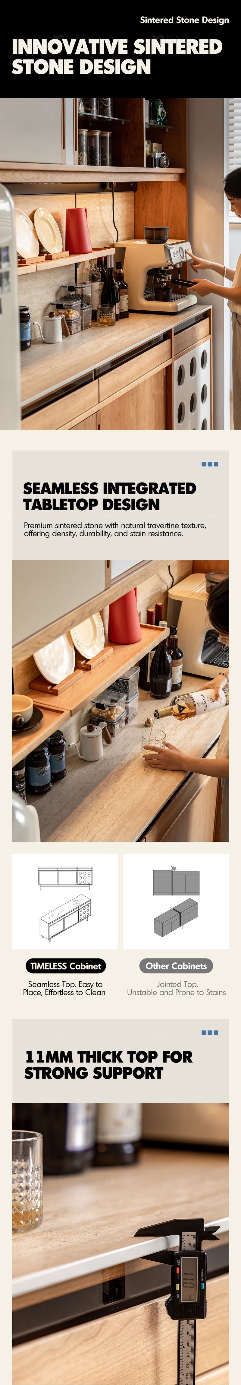 Scandinavian Cherry Wood Sintered Stone Storage Side Cabinet TIMELESS More Details and Instruction_3