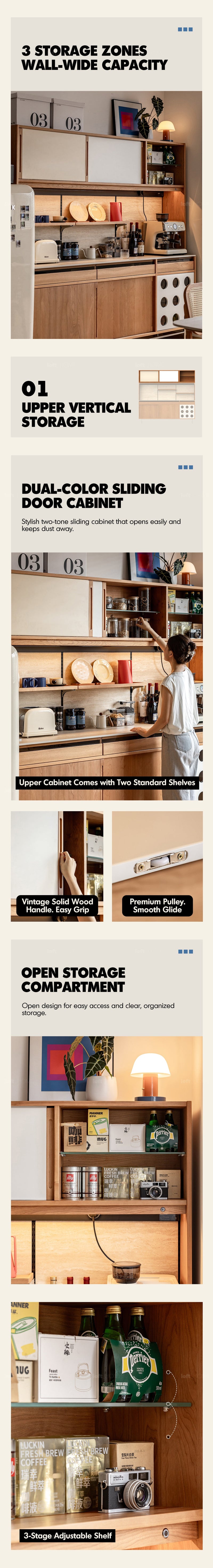 Scandinavian Cherry Wood Sintered Stone Storage Side Cabinet TIMELESS More Details and Instruction_10