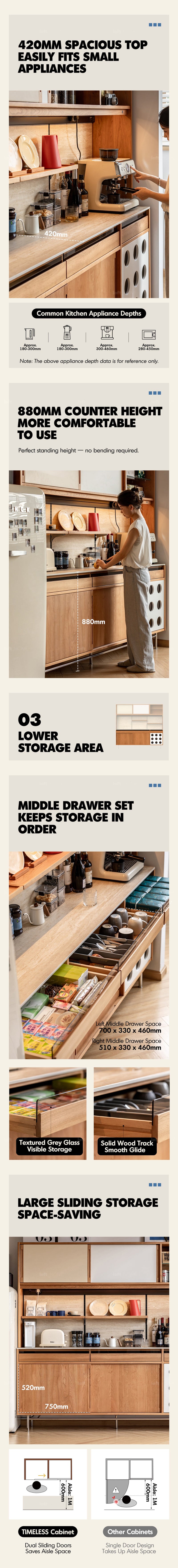Scandinavian Cherry Wood Sintered Stone Storage Side Cabinet TIMELESS More Details and Instruction_15