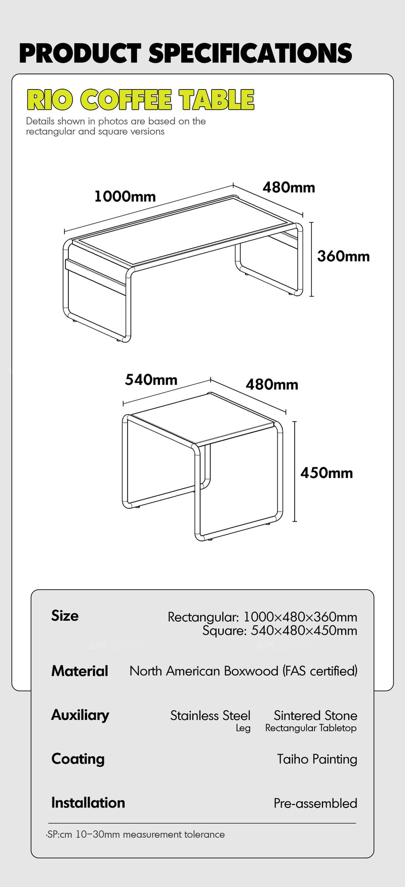 Bauhaus Boxwood Sintered Stone Coffee Table Set RIO More Details and Instruction_5