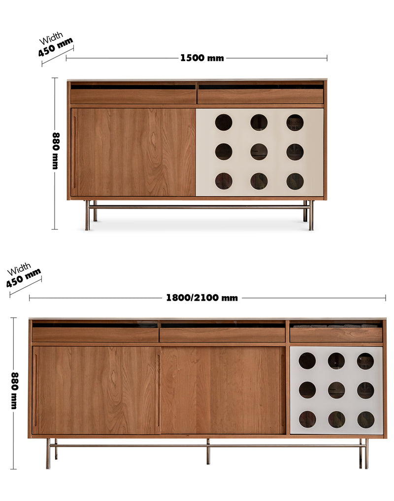 Scandinavian Cherry Wood Sintered Stone Cabinet TIMELESS Size Chart
