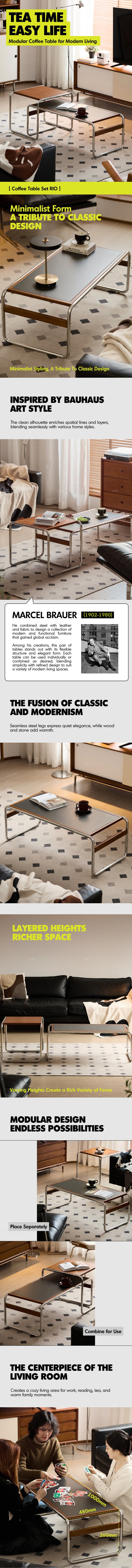 Bauhaus Boxwood Sintered Stone Coffee Table Set RIO More Details and Instruction