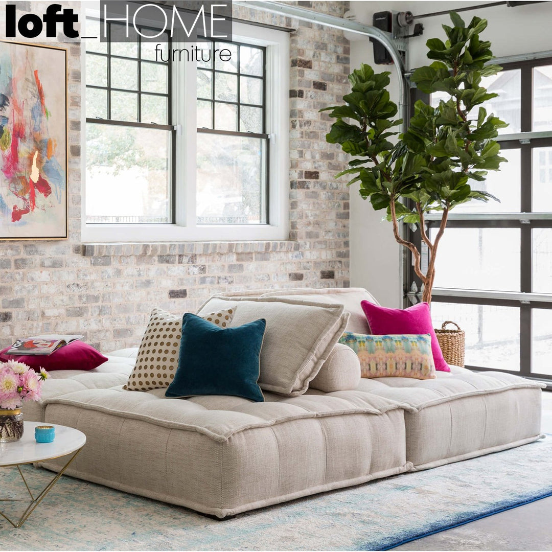 Vintage fabric 1 seater sofa element single primary product view.