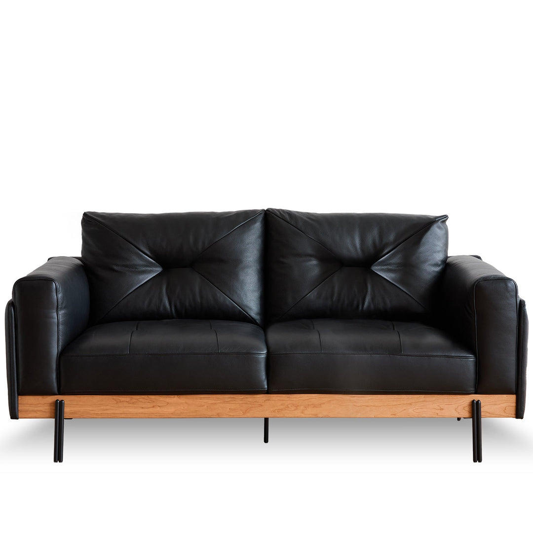 Vintage Microfiber Leather 2 Seater Sofa BLACK