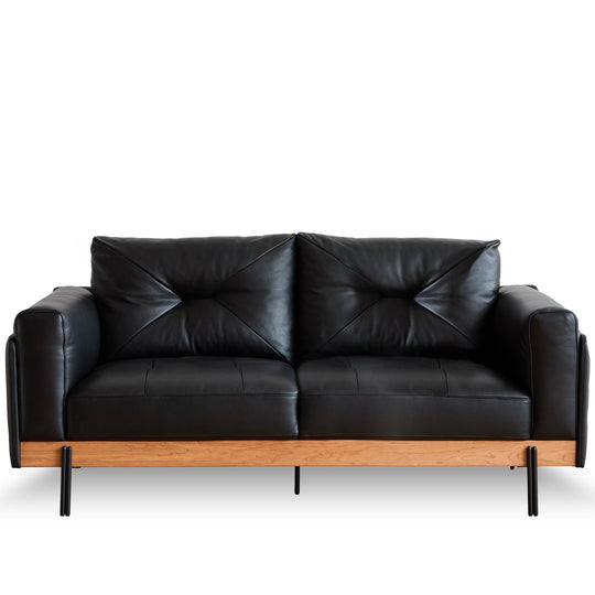 Bauhaus microfiber leather 2 seater sofa black in white background.