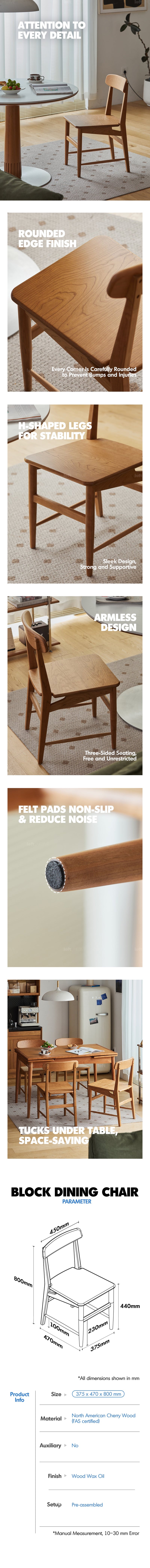 Scandinavian Cherry Wood Dining Chair MODO More Details and Instruction_2