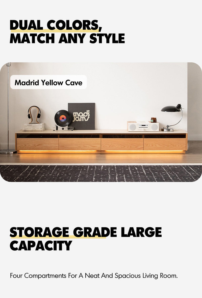 Scandinavian Oak Wood TV Console FLOATING LIGHT More Details and Instruction_2