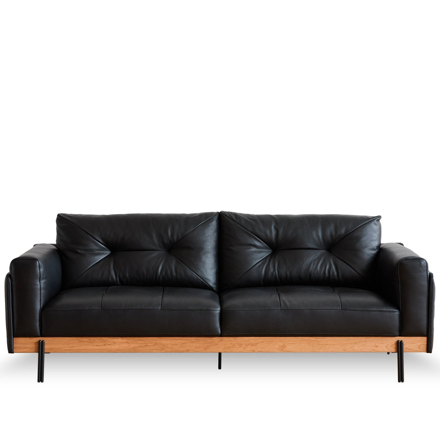 Bauhaus Microfiber Leather 3 Seater Sofa BLACK