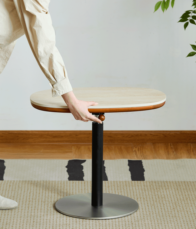 Bauhaus Sintered Stone Boxwood Height Adjustable Side Table ROMAN More Details and Instruction_2