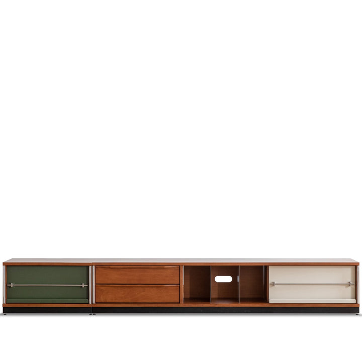 Bauhaus boxwood modular tv console silver wing in white background.