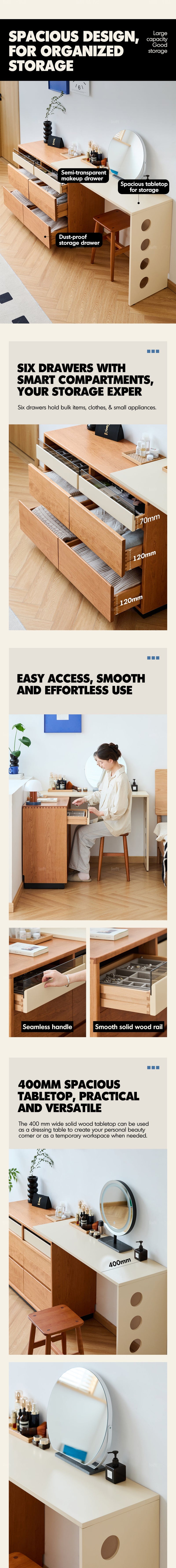 Scandinavian Cherry Wood Dressing Table TIMELESS More Details and Instruction_2