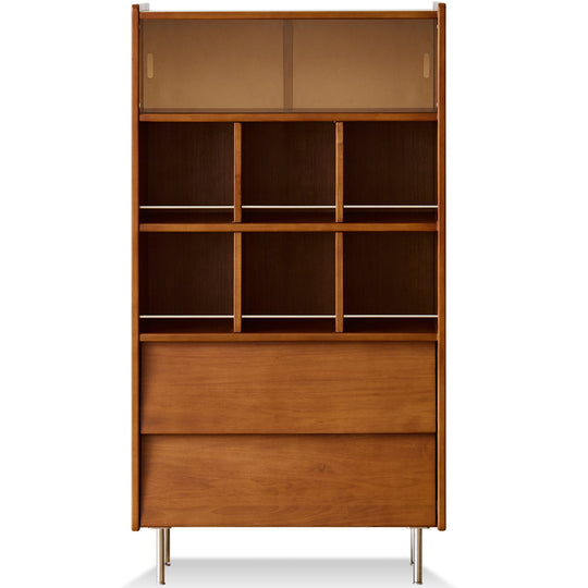 Bauhaus boxwood display cabinet mies in white background.