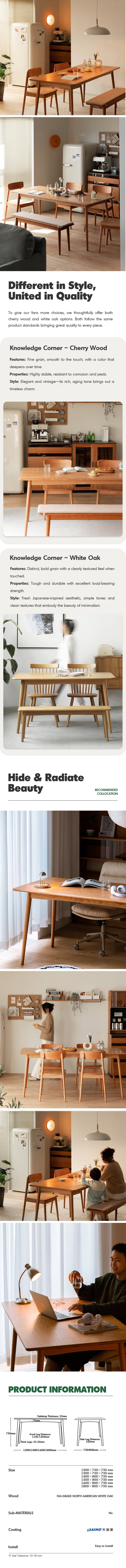 Scandinavian Cherry Wood Dining Table GREEN More Details and Instruction_4