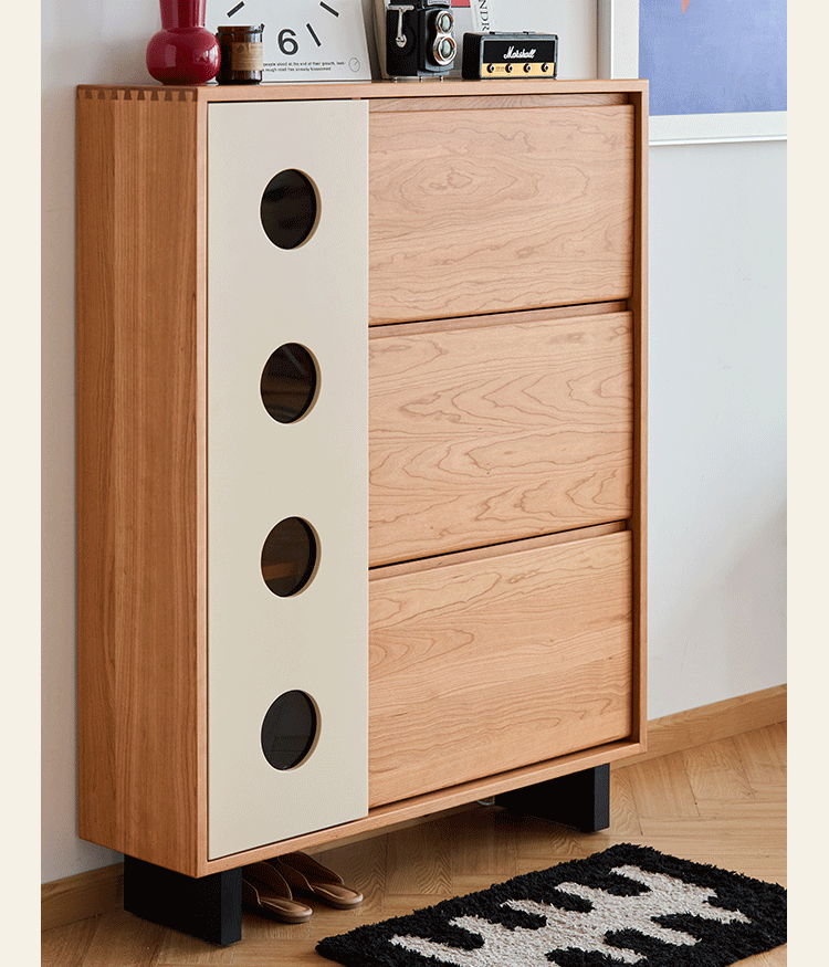 Scandinavian Cherry Wood Shoe Cabinet TIMELESS More Details and Instruction_4