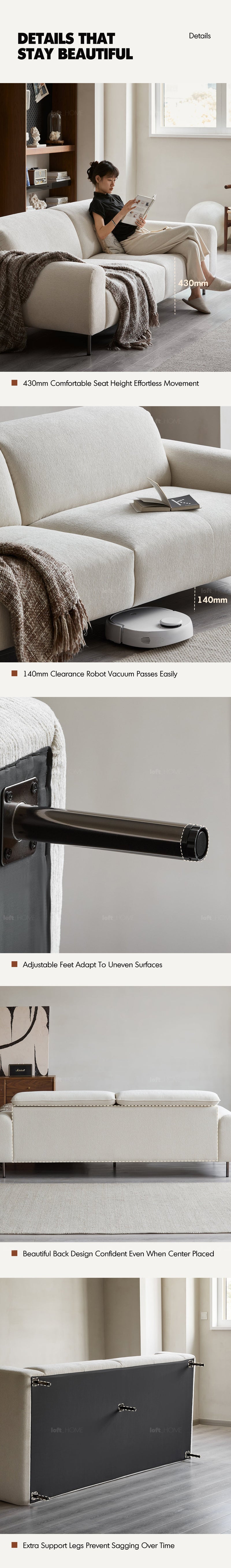 Minimalist Chenille Velvet Fabric 3 Seater Sofa DRIFT More Details and Instruction_15