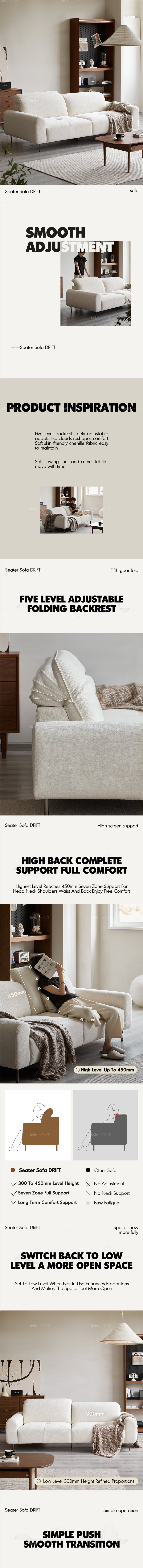 Minimalist Chenille Velvet Fabric 3 Seater Sofa DRIFT Good to Know Preview-1