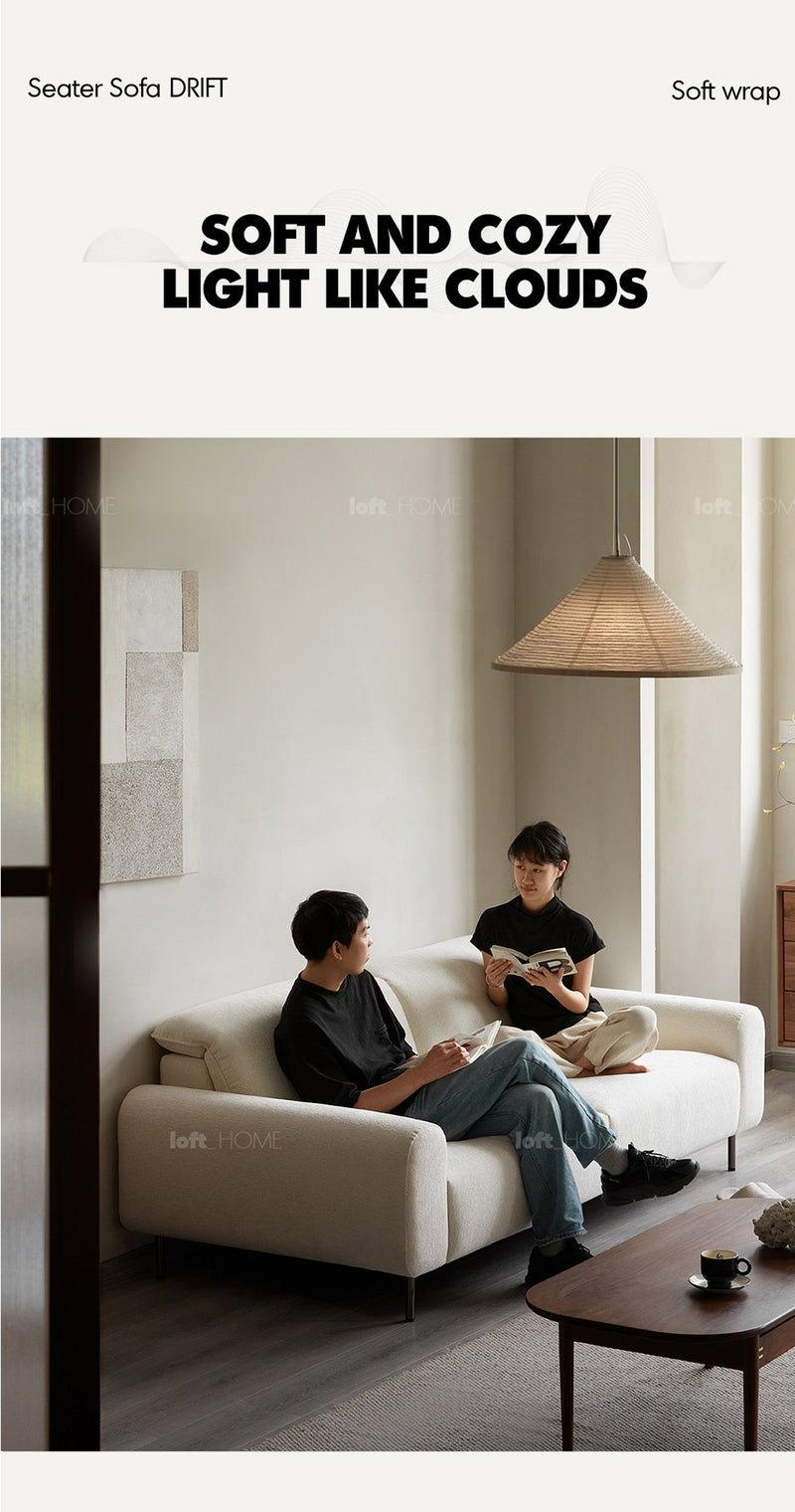 Minimalist Chenille Velvet Fabric 3 Seater Sofa DRIFT More Details and Instruction_3