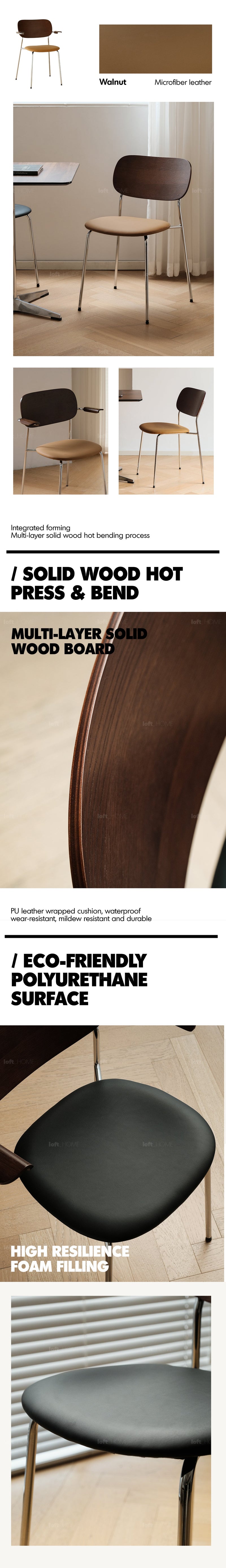 Bauhaus PU Leather Dining Chair NIKA More Details and Instruction_2