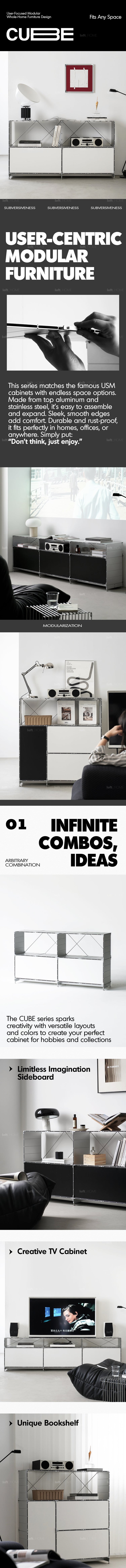 Bauhaus Aluminium Wheeled Trolley Side Table CUBE Good to Know Preview-1