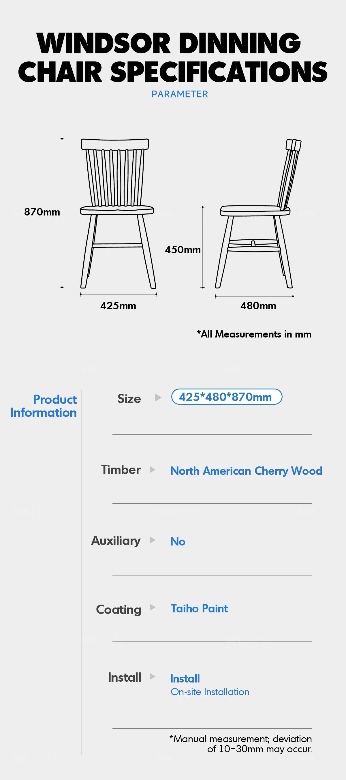 Scandinavian Cherry Wood Dining Chair WINDSOR More Details and Instruction_3