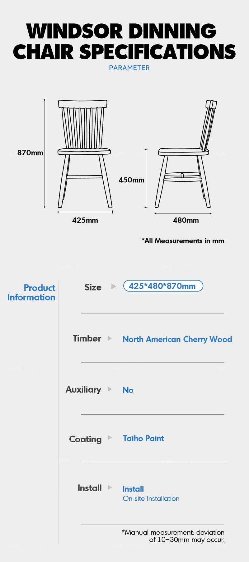 Scandinavian Cherry Wood Dining Chair WINDSOR More Details and Instruction_3