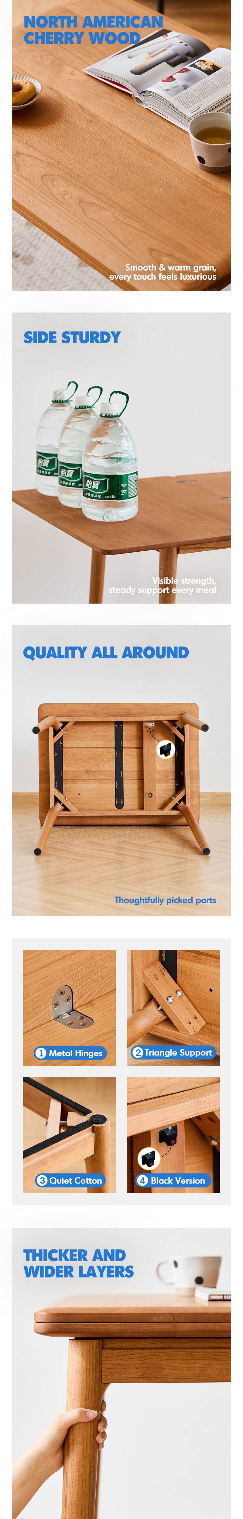 Scandinavian Cherry Wood Extendable Dining Table FOREST More Details and Instruction_2
