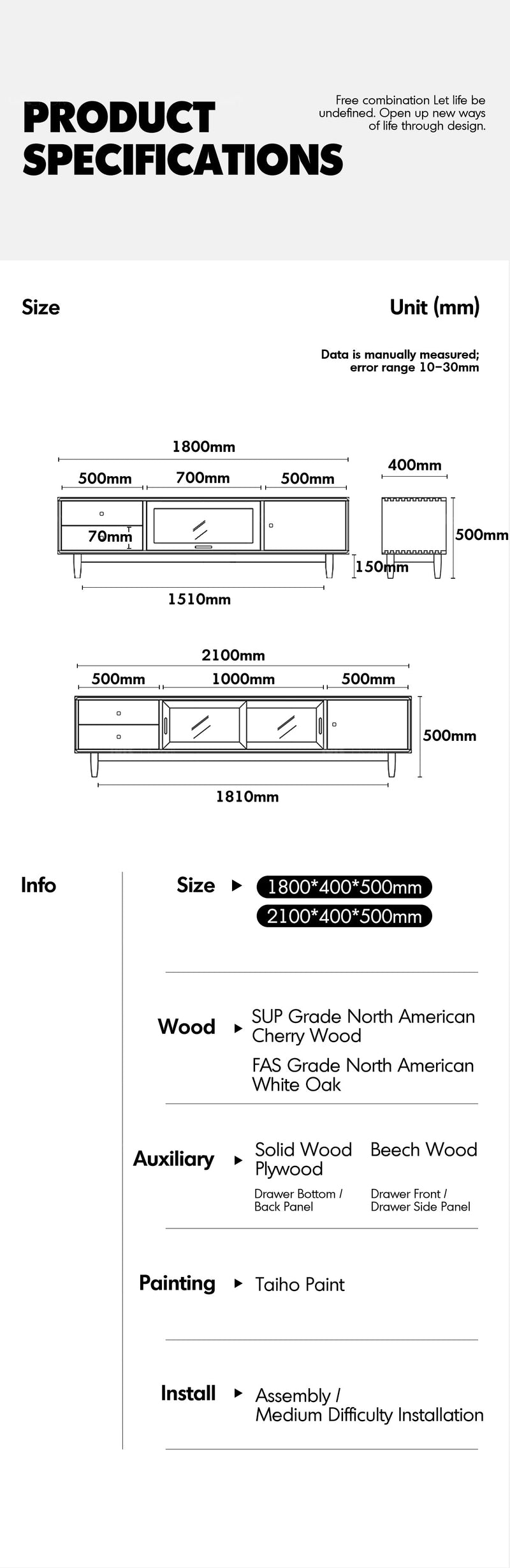Scandinavian Cherry Wood TV Console GREEN More Details and Instruction_7