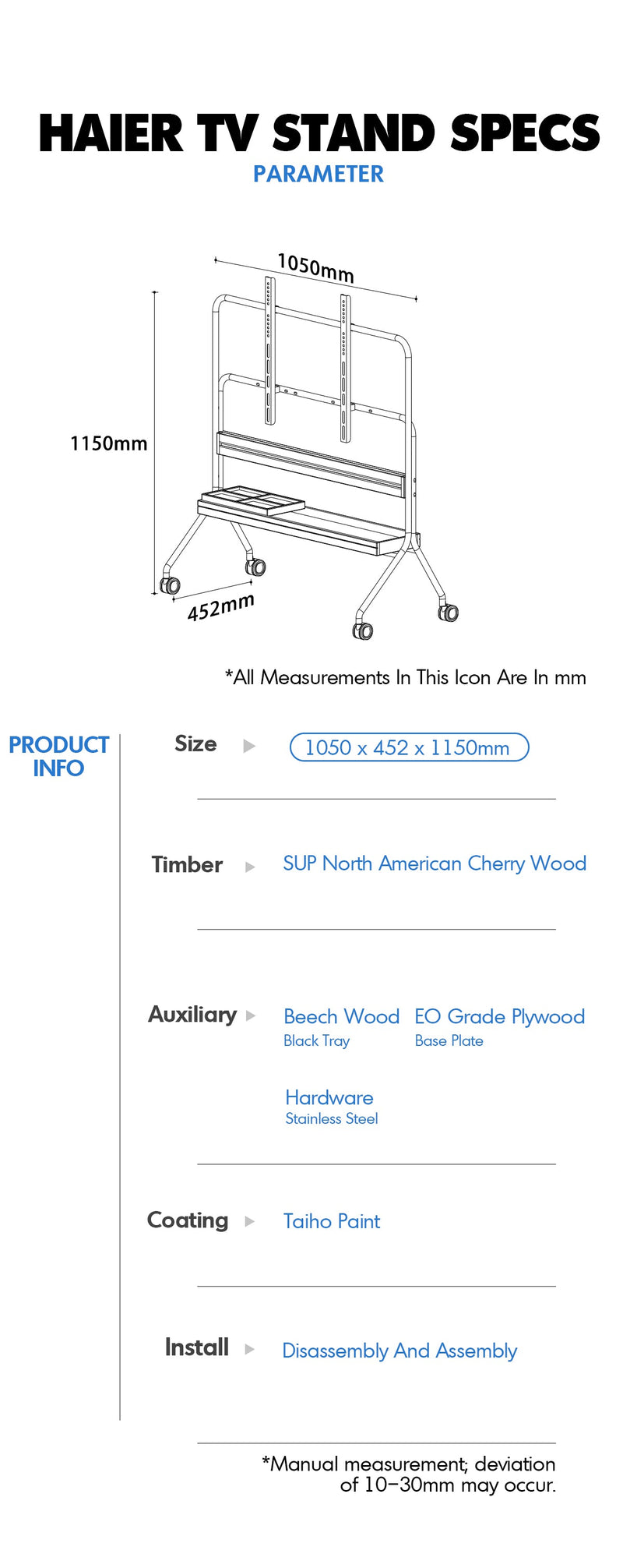 Scandinavian Cherry Wood TV Hanger HAL More Details and Instruction_6