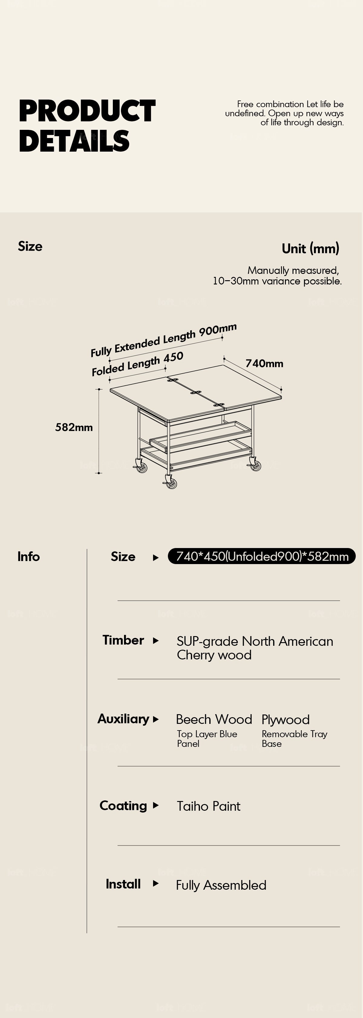 Scandinavian Cherry Wood Extendable Coffee Table TIMELESS More Details and Instruction_5