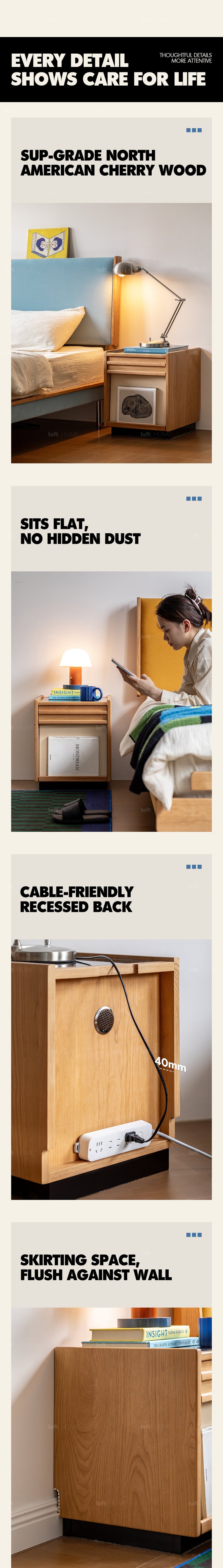 Scandinavian Cherry Wood Side Table TIMELESS More Details and Instruction_3
