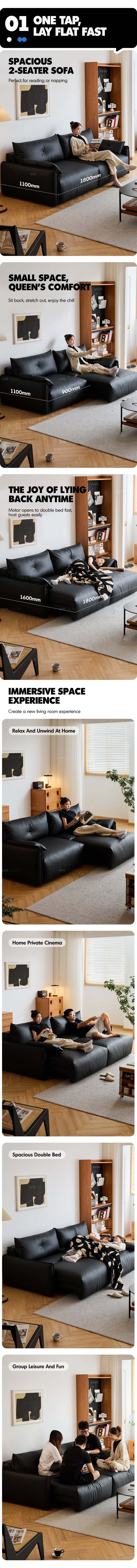 Modern Microfiber Leather Electric Recliner 2 Seater Sofa EVENA More Details and Instruction_2
