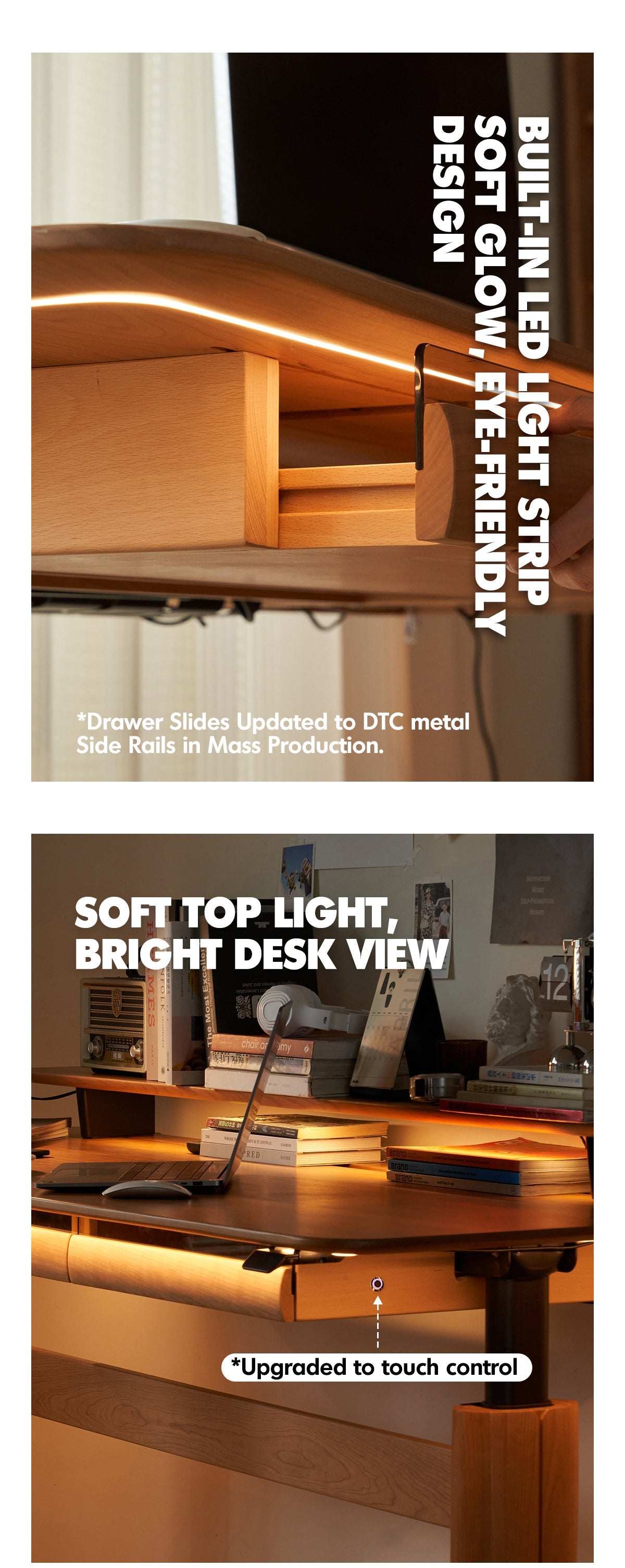 Scandinavian Cherry Wood Electric Height Adjustable Study Table UP More Details and Instruction_6