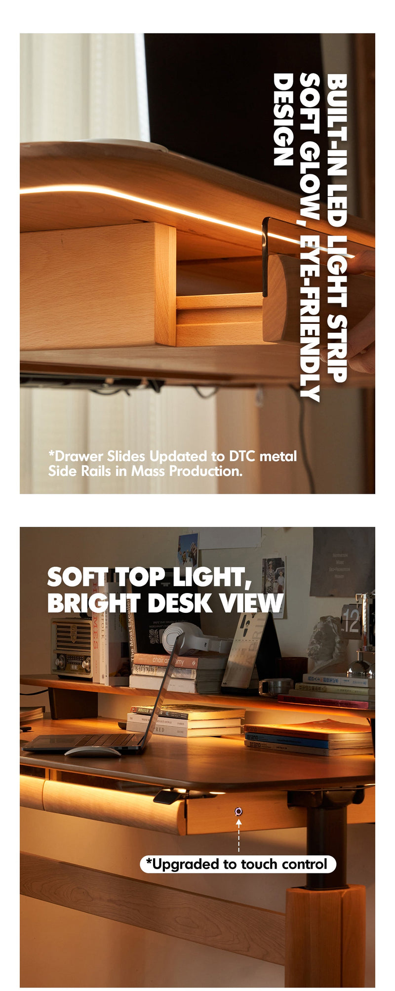 Scandinavian Cherry Wood Electric Height Adjustable Study Table UP More Details and Instruction_6
