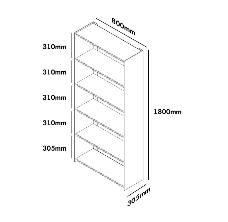 Minimalist Steel Bookshelf AESOP Size Chart
