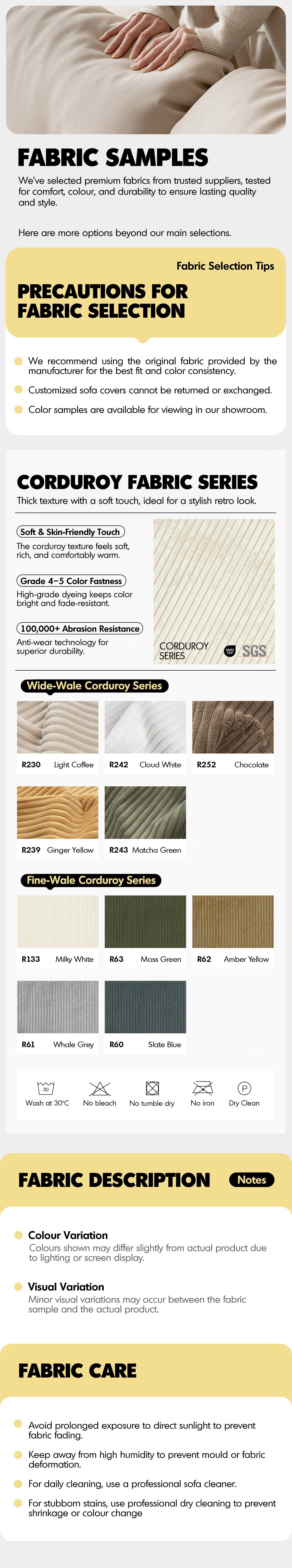 Scandinavian Premium Corduroy Velvet Fabric Removable Sofa Cover More Details and Instruction_3