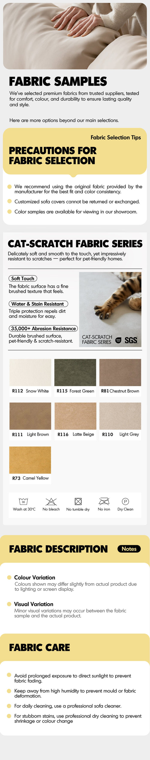 Scandinavian Premium Cat Scratch Resistant Fabric Removable Sofa Cover Good to Know Preview-3