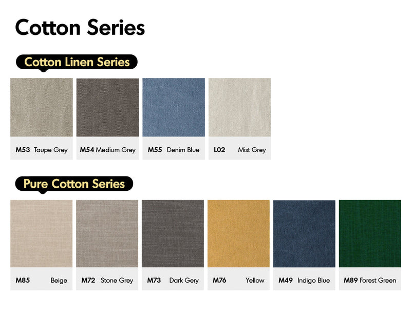 Scandinavian Premium Cotton Fabric Removable Sofa Cover Color Swatches
