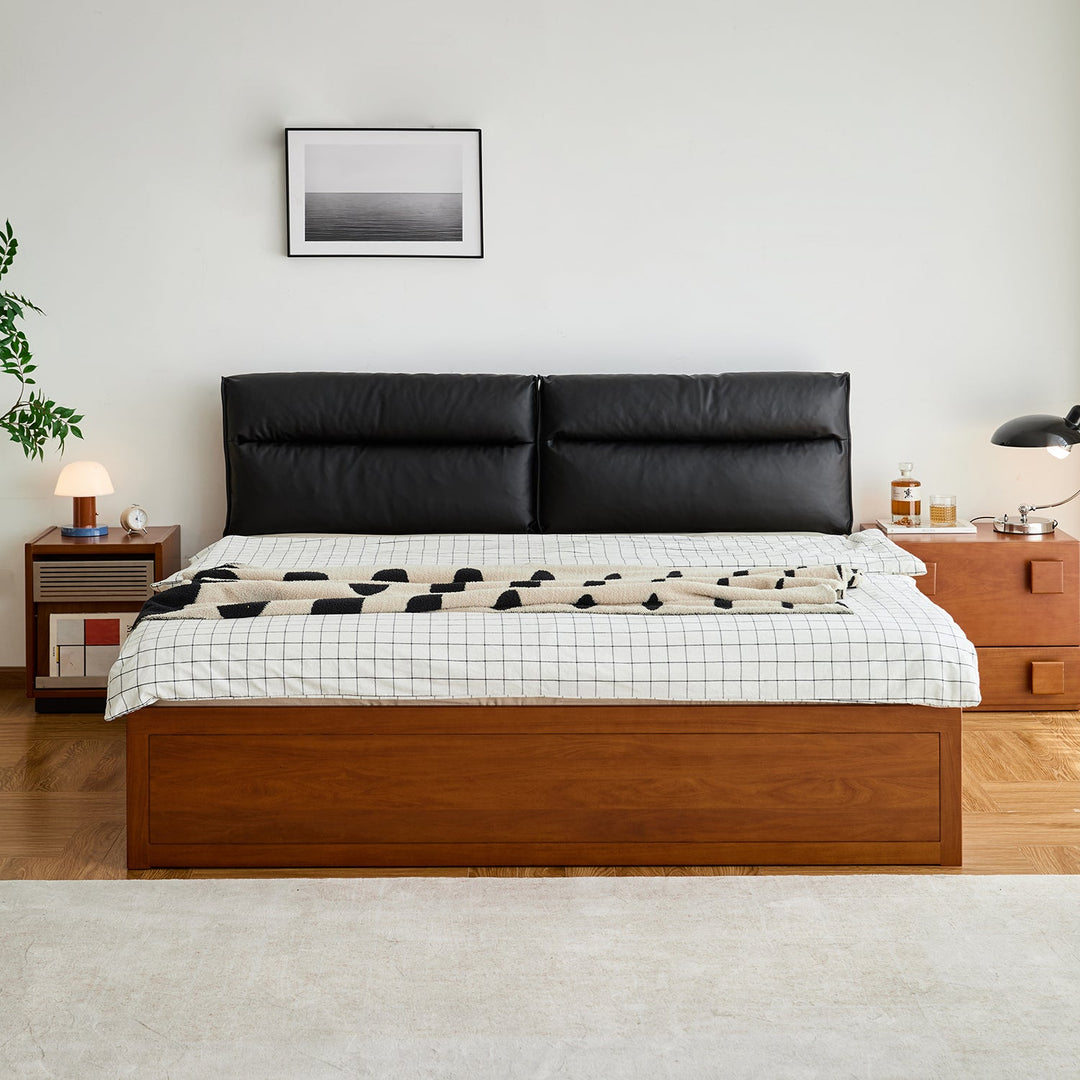 Vintage Boxwood Cushion Lift-Up Storage Bed With Drawer KANGAROO